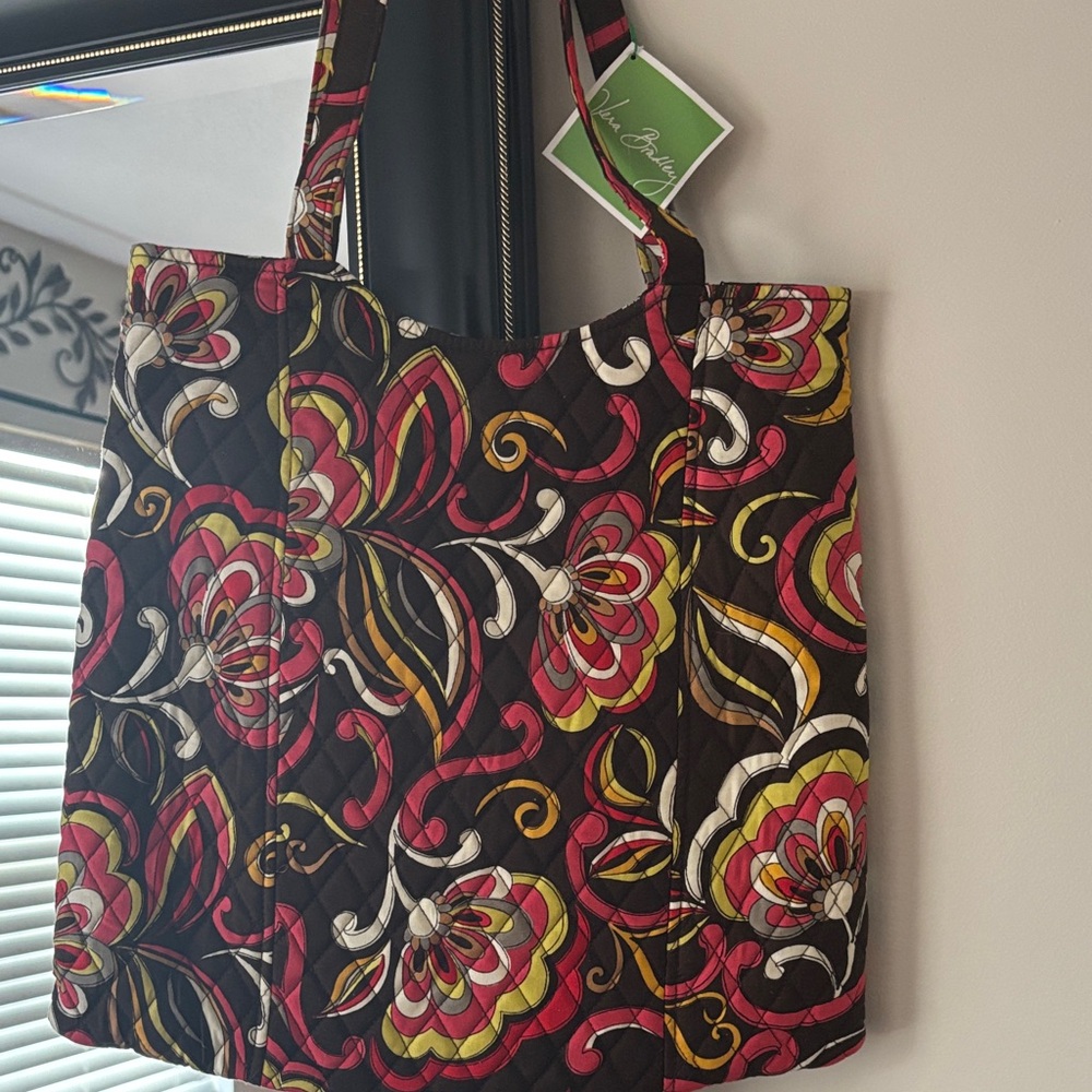 Vera Bradley Black and Pink Floral Tote